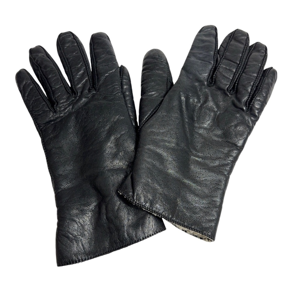 Fownes Vintage Textured Leather Fleece Lined Gloves Womens L
